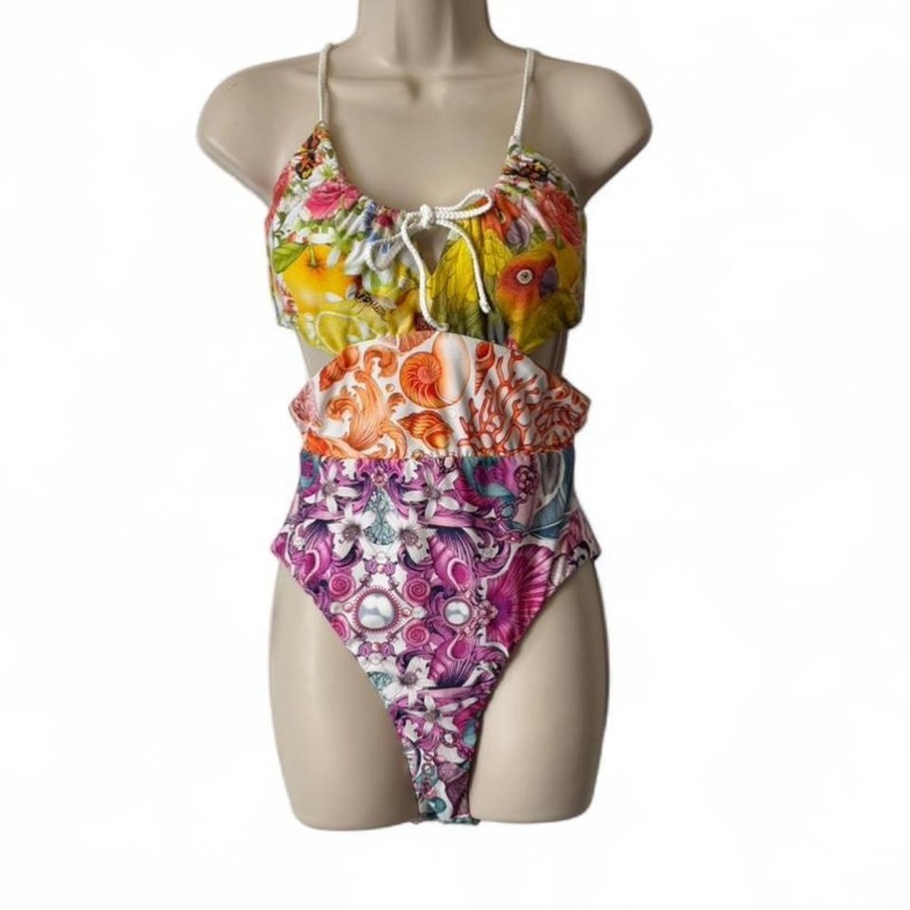 Anthropologie Celandine X Emily Carter Colorful Floral Print One Piece Swimsuit